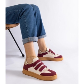 D/CEO Zapatillas Mena burdeos con cierre de velcro. rojo 4