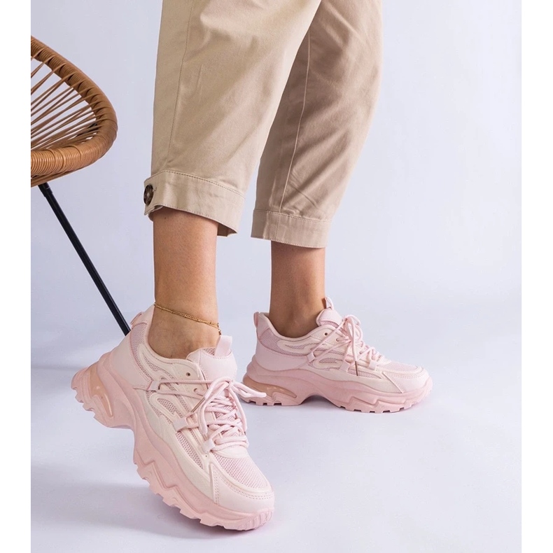 D/CEO Zapatillas deportivas rosas con suela maciza de Roxana. 2