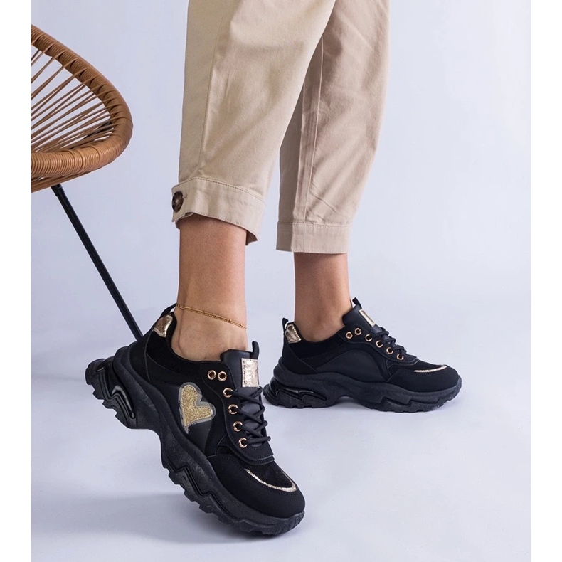 D/CEO Deportivas negras con plataforma y corazón Martinez negro 2