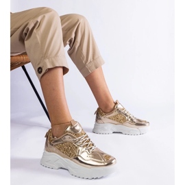 D/CEO Deportivas doradas de mujer con inserciones de purpurina Caraballo dorado 1
