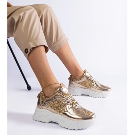D/CEO Deportivas doradas de mujer con inserciones de purpurina Caraballo dorado 5