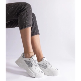 D/CEO Deportivas blancas de mujer con inserciones de purpurina Caraballo blanco 2