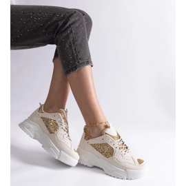 D/CEO Deportivas de mujer beige con inserciones de purpurina Caraballo 3