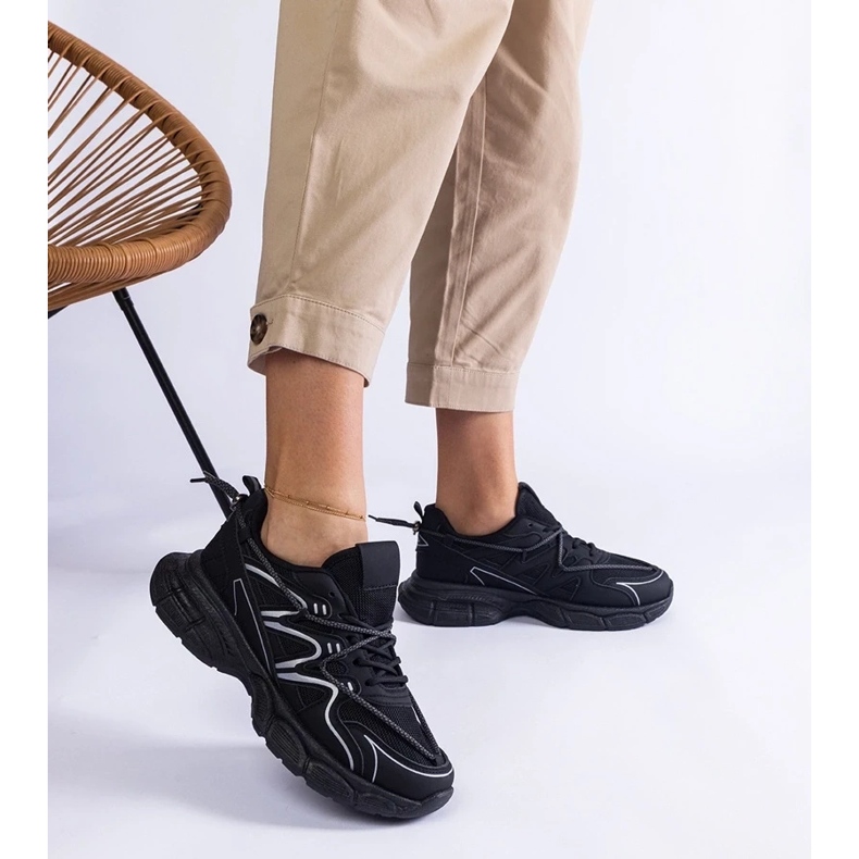 D/CEO Zapatillas negras para mujeres en la suela masiva de colanga negro 2