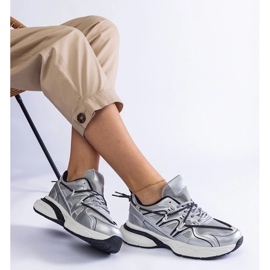 D/CEO Zapatillas plateadas de mujer con suela masiva de Colunga. plata 3