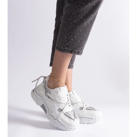 D/CEO Deportivas de mujer blancas con purpurina Agar blanco 3