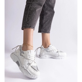 D/CEO Deportivas de mujer blancas con purpurina Agar blanco 4