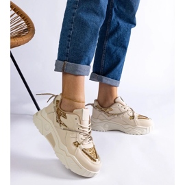 D/CEO Deportivas de mujer beige con purpurina Agar 2