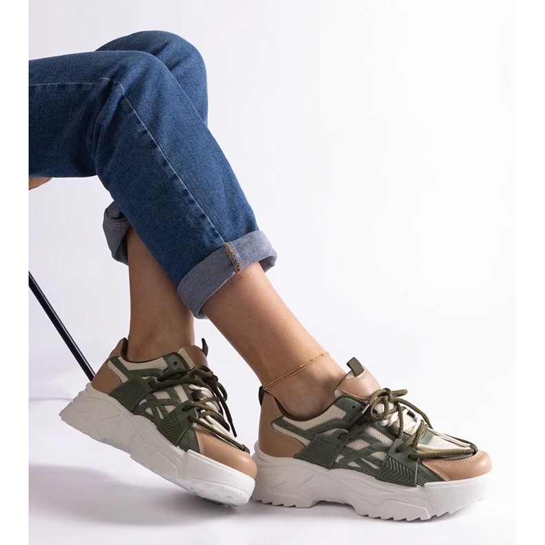 D/CEO Deportivas de mujer verdes y beige Alva 1