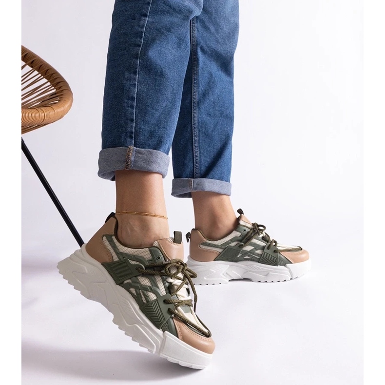 D/CEO Deportivas de mujer verdes y beige Alva 2