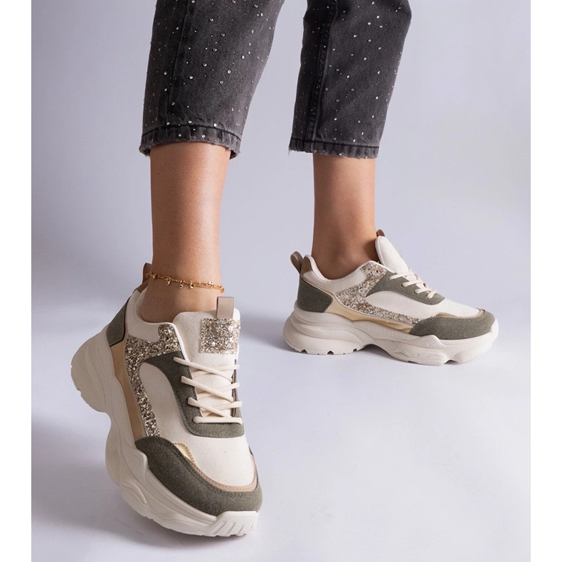 D/CEO Zapatillas verdes con inserciones Clorinda de purpurina. 2