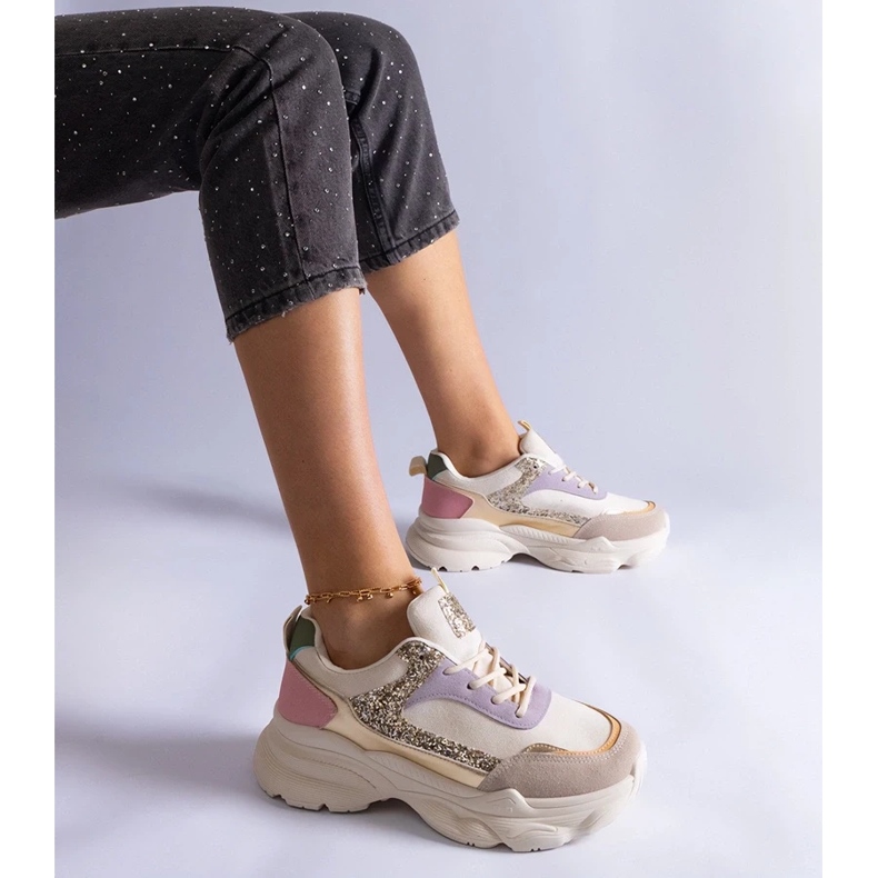 D/CEO Zapatillas multicolores con inserciones Clorinda de purpurina. 1