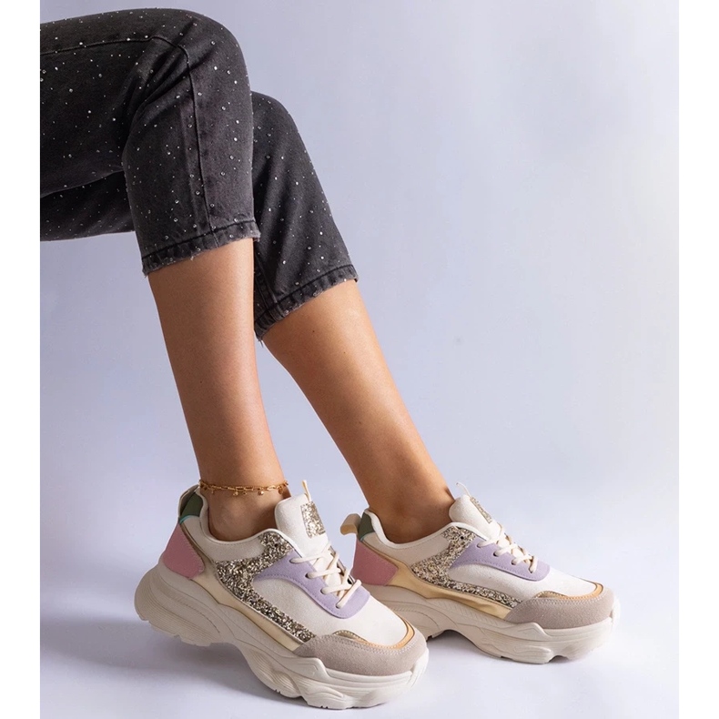 D/CEO Zapatillas multicolores con inserciones Clorinda de purpurina. 2