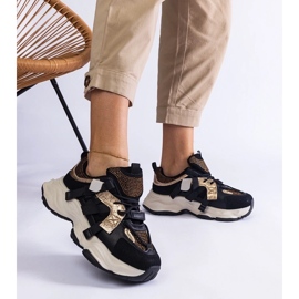 D/CEO Zapatillas negras con insertos dorados de Candra negro 2 D/CEO Zapatillas negras con insertos dorados de Candra negro 2