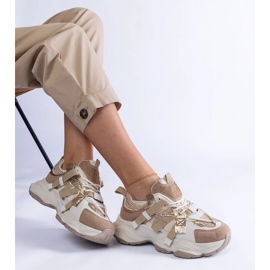 D/CEO Zapatillas beige con insertos de oro de Candra 3