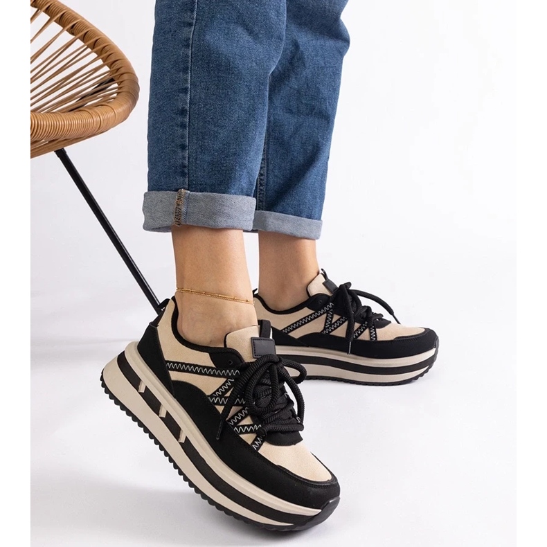 D/CEO Deportivas de mujer negras y beige Renetta 1