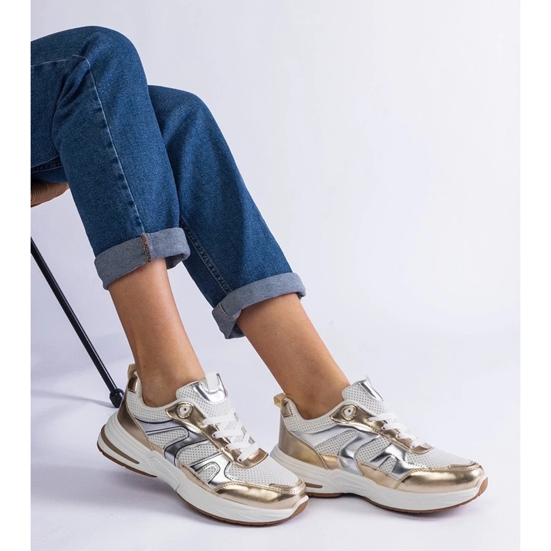 D/CEO Zapatillas deportivas Elayne de tejido con inserciones doradas dorado 1