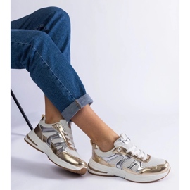 D/CEO Zapatillas deportivas Elayne de tejido con inserciones doradas dorado 3