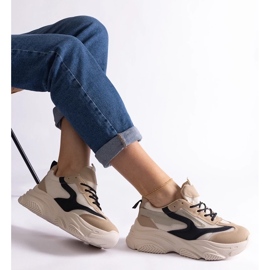 D/CEO Deportivas Milenka de mujer beige y negra negro 1