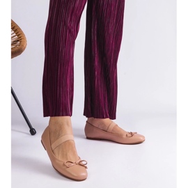 D/CEO Bailarinas beige con goma elástica y lazo decorativo de Newton 4