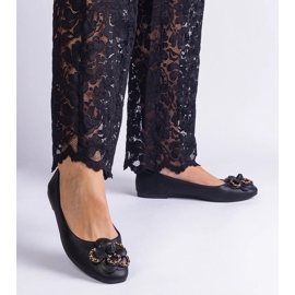 D/CEO Bailarinas negras decoradas con flor de América negro 3