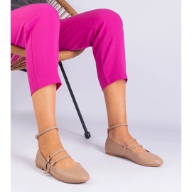 D/CEO Beige eco -leather bailarinas con hebillas de vitoldora 4