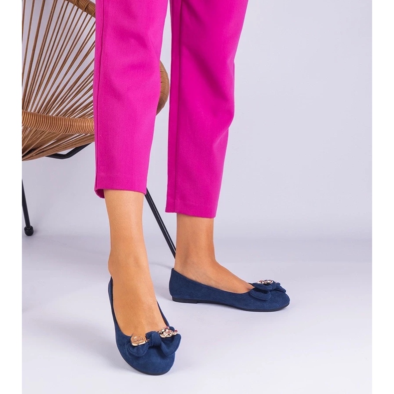 D/CEO Bailarinas clásicas de la marina con un arco de Masol 2