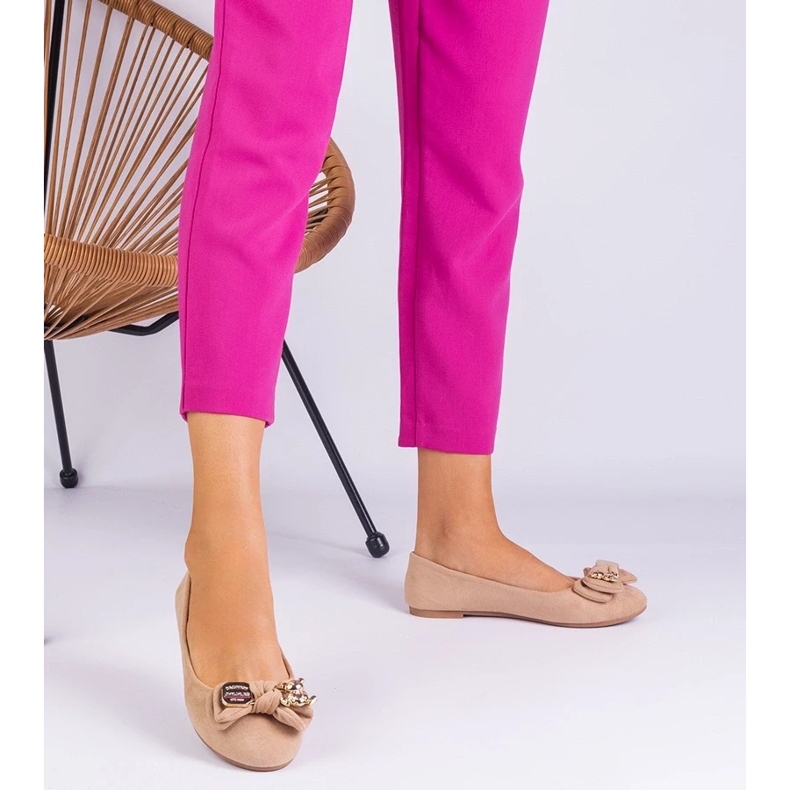 D/CEO Beige Classic Ballerinas con un arco de Masol 2