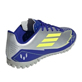 Adidas F50 Club Messi TF IH0923 Silver-Blue Football Shoes plata 2