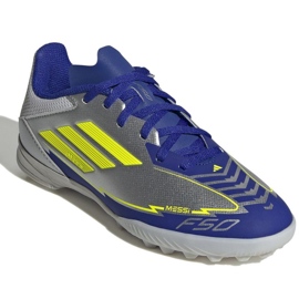 Adidas F50 League Messi TF IH0925 Silver-Blue Shoes plata 3