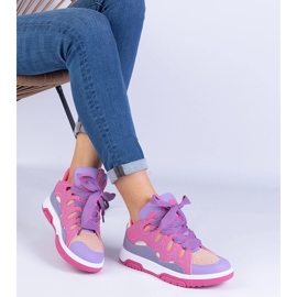 Zapatillas de zapatillas para mujeres rosadas con cordones decorativos 1