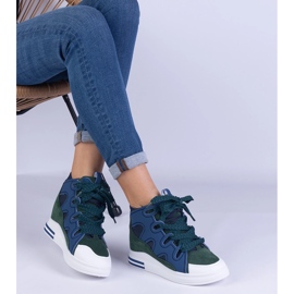 Zapatillas de zapatillas azul marino con cordones gruesos 2
