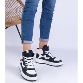 Zapatillas de deporte blancas y blancas de las mujeres negro 1