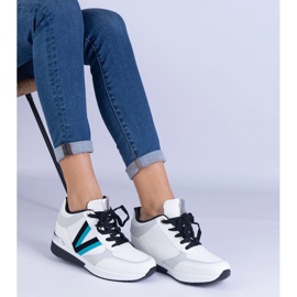 Zapatillas de deporte para mujeres blancas en una cuña oculta blanco 3