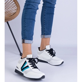 Zapatillas de deporte para mujeres blancas en una cuña oculta blanco 1