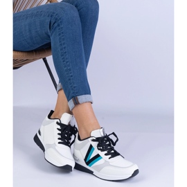 Zapatillas de deporte para mujeres blancas en una cuña oculta blanco 2
