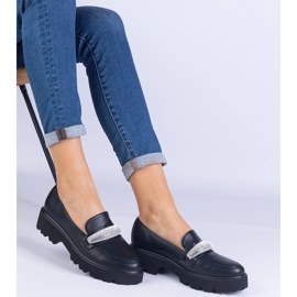 Mocasines de mujeres negras decoradas con circones negro 3