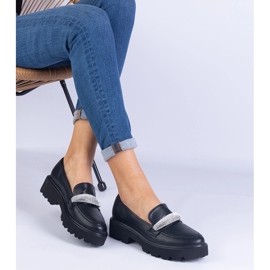 Mocasines de mujeres negras decoradas con circones negro 2