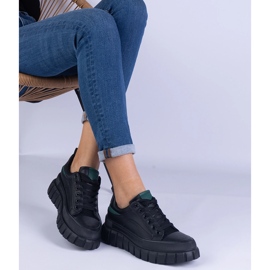 Zapatillas negras para mujeres en una plataforma alta negro 2
