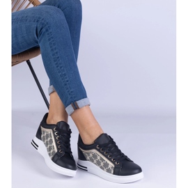 Zapatillas negras para mujeres en una cuña oculta negro 2