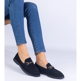 Mocasines de ekozamzamowe negros con una decoración dorada 2