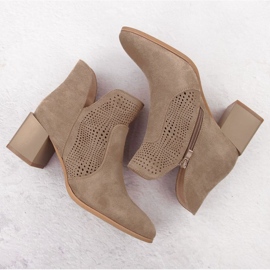 M.Daszyński Botas para mujeres en el poste M. Daszyński San49 beige 3