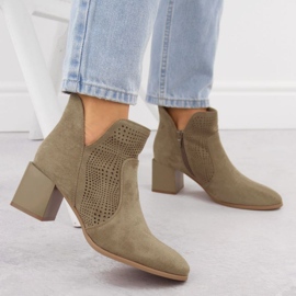 M.Daszyński Botas para mujeres en el poste M. Daszyński San49 beige 5