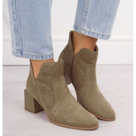 M.Daszyński Botas para mujeres en el poste M. Daszyński San49 beige 6