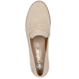 Mocasines femeninos Rieker 45300-62 beige 8