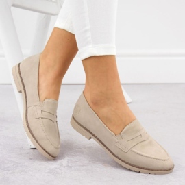 Mocasines femeninos Rieker 45300-62 beige 12