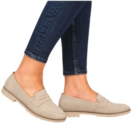 Mocasines femeninos Rieker 45300-62 beige 14