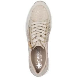 Zapatillas de deporte en una cuña rieker n4316 zlotys dorado 5