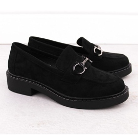 Sergio Leone Sk455a Mocasins Black con un adorno negro 1