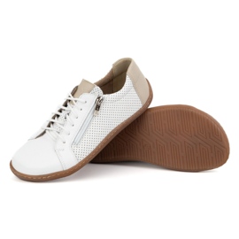 Olivier Zapatos de cuero minimalista de mujeres modelos perforados 1243 blanco 2